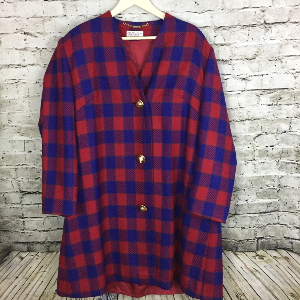 Givenchy En Plus Plaid Coat Vintage